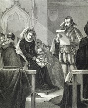 Mary, Queen of Scots (1542-1587)., on the scaffold. Engraving,1885.