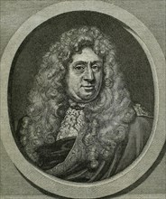 Samuel von Pufendorf (1632-1694). German jurist, political philosopher, economist statesman, and historian. Portrait. Engraving.