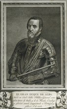 Fernando Alvarez de Toledo y Pimentel (1507-1582). 3rd Duke of Alba. Engraving. Portrait.