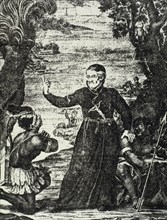 Father Antonio Vieira (1608-1697). Portuguese Jesuit philosopher and writer. Engraving. Vieira preaching.