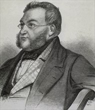 Georg von Vincke (1811 â€“ 1875). Prussian politician, officer, landowner and aristocrat. Engraving.
