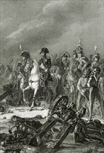 Napoleonic Wars. Battle of Austerlitz. December 2, 1805. Engraving.