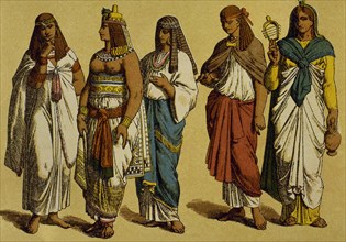 Pharaoh in war costume with some aristocratic women.