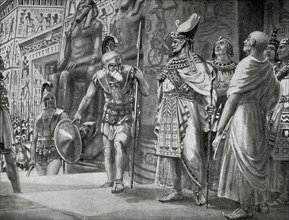 Agesilaus II of Sparta and the Athenian General Chabrias come into help the king Nectanebo I and his regent Teos against the Persians in 361 B.C.