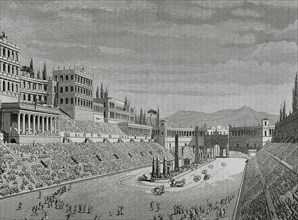 Circus Maximus between the Aventine and Palatine hills.