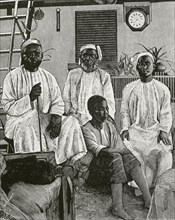 Tippu Tip, Swahili-Zanzibari slave trader, with his collaborators.