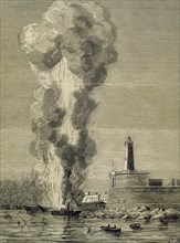 Explosion of the "Express" steamship in the port of Barcelona on August 17, 1875.