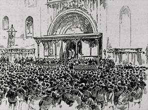 Inauguration of the facade of the cathedral on April 10, 1887.