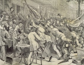 Boulevard Montmartre. Reaction of the people when it knows the defeat of the French in Forbach.
