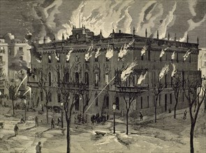 Palace of the Viceroy destroyed by a fire.