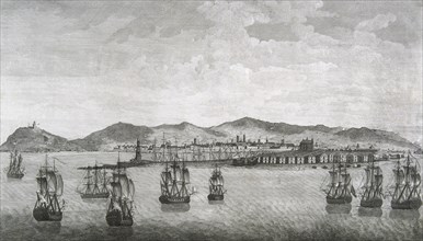 Barcelona blocked by sea by the English Admiral Hollowell and by land by the Spanish and English allied armies.