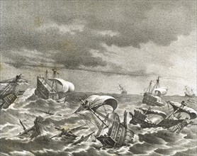 Destruction of the Spanish Armada.