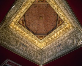 Alcazar of Segovia. Coffering ceiling. Throne room or of Solio.