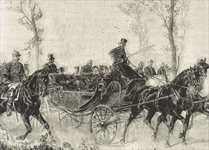 Napoleon III Bonaparte taken prisoner by the Prussian army after the Battle of Sedan.