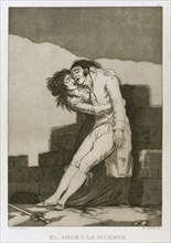Francisco Goya (1746-1828). Caprices. Plaque  10. Love and death. Prado Museum. Madrid.