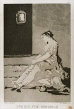 Francisco Goya (1746-1828). Caprices. Plaque 32. Because she was susceptible. Prado Museum. Madrid.