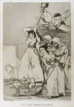 Francisco Goya (1746-1828). Caprices. Plaque 20. There they go plucked. Prado Museum. Madrid.