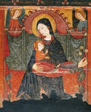 Virgin and Child. Altarpiece of Bellver de Cerdanya. Painted wood. 14th C., by workshop of Seu D'Urgell.