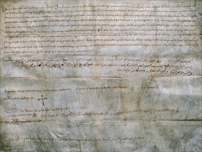 Donation Ali Vali, Duke of Denia and the Balearic Islands to Bishop Guislabert of Barcelona. 1057. Spain.