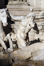 Trevi Fountain. Triton with a sea shell.