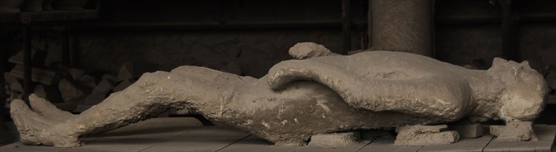 Pompeii. Plaster cast of human remains.