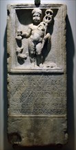 Funeral inscription. Dedicated by Sex Rufus Decibalus to his son Achilleus.