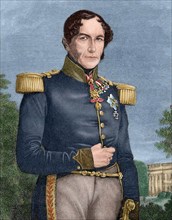 Leopold I (1790-1865). Engraving. Colored.