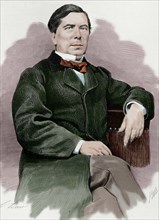 Antonio Lopez y Lopez (1817-1883). First Marquis of Comillas. Businessman, banker and philanthropist Spanish. Engraving. Colored.
