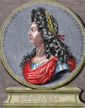 Louis XIV (1638-1715). King of France. Engraving. Colored.