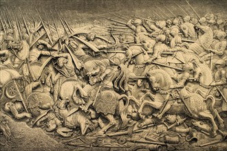 Reign of Maximilian I (1459-1519). War against the Ottoman Empire. Engraving.
