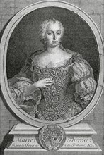 Queen Maria Theresa of Austria (1717-1780). Engraving, 1885.