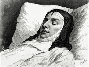 Mercedes de Orleans (1860-1878). Queen of Spain. Deathbed.
