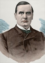 William McKinley (1843 -1901). 25th President of the United States. Colored engraving.