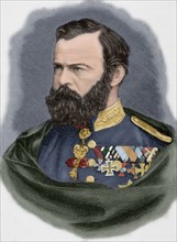 Prince Luitpold of Bavaria (1821-1912). Engraving. Colored.