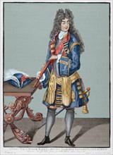 Louis William, Margrave of Baden-Baden (1655-1707). Engraving. Colored.