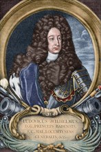 Louis William, Margrave of Baden-Baden (1655-1707). Engraving. Colored.