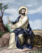 Mark the Evangelist. Engraving. Colored.