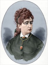 Pauline Lucca (1841-1908). Engraving. Colored.