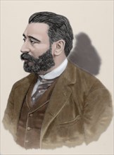 Aureliano Linares Rivas (1841-1903). Engraving. Colored.