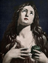 Mary Magdalene. Engraving by Weber. Colored-