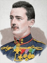 Marie Armand Patrice de Mac Mahon (1855-1927) 2nd duke of Magenta. French military. Engraving. Colored.