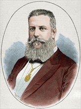 Santiago Estrada (1841-1891). Writer and journalist. Engraving. Colored.