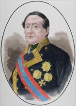 Juan Jose Martinez y Espinosa (1804-1875). Spanish Navy. Portrait. Engraving. Colored.