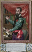 Garcilaso de la Vega (1501-1536). Spanish soldier and poet. Engraving. Colored.