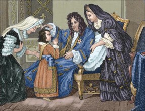 Louis XIV, King of France, with his grandson.