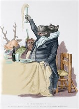Caricature of The private and public life of animals.