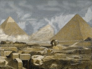 Great Sphinx and Pyramids of Giza.