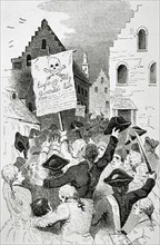 Protests by the Stamp Act 1765.