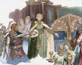 Queen Theodelinda chooses Agilulf as a husband.