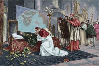Pope Leo X in Raphael's deathbed.